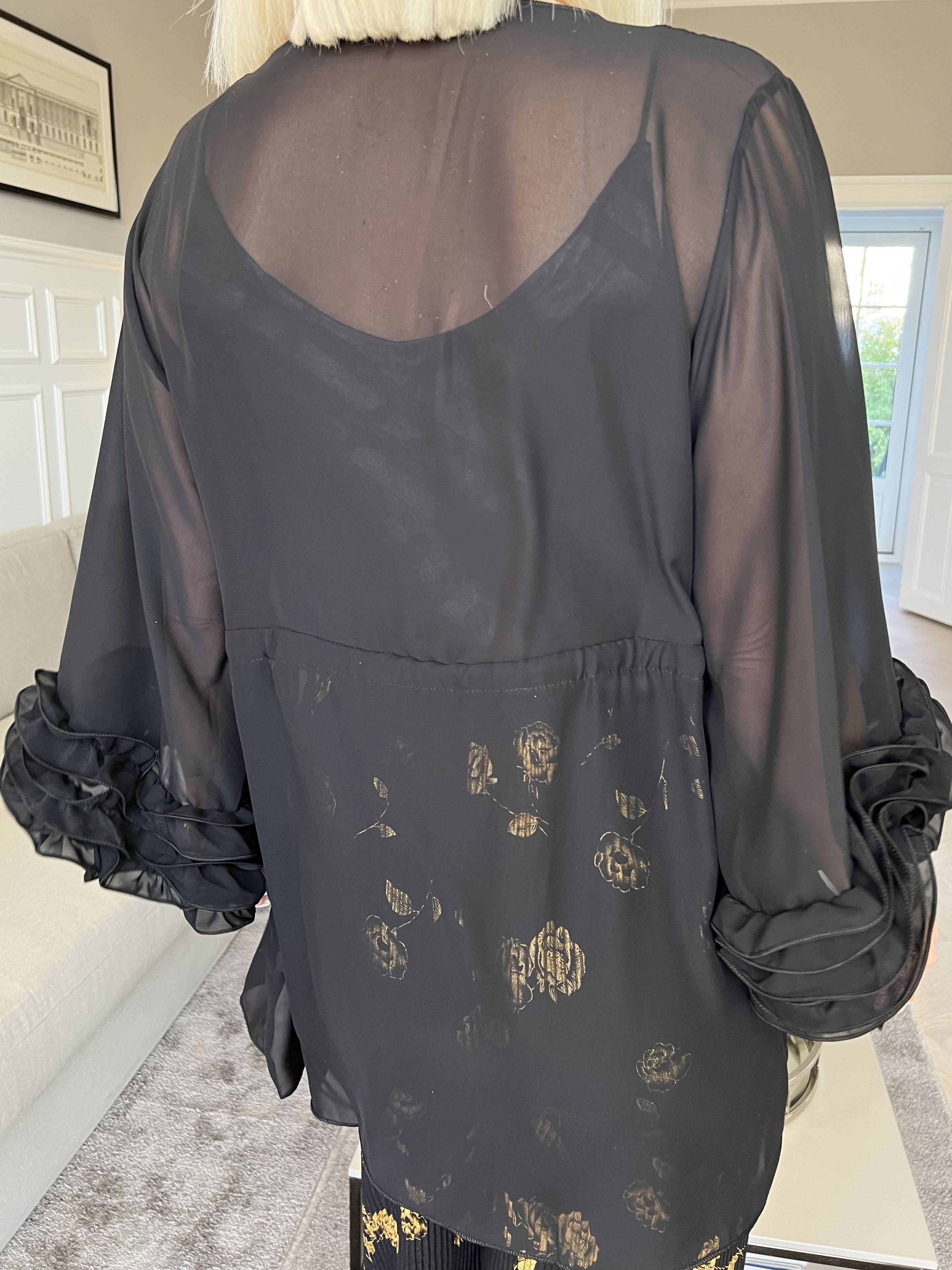 Valentine - Söt kimono i chiffong med band